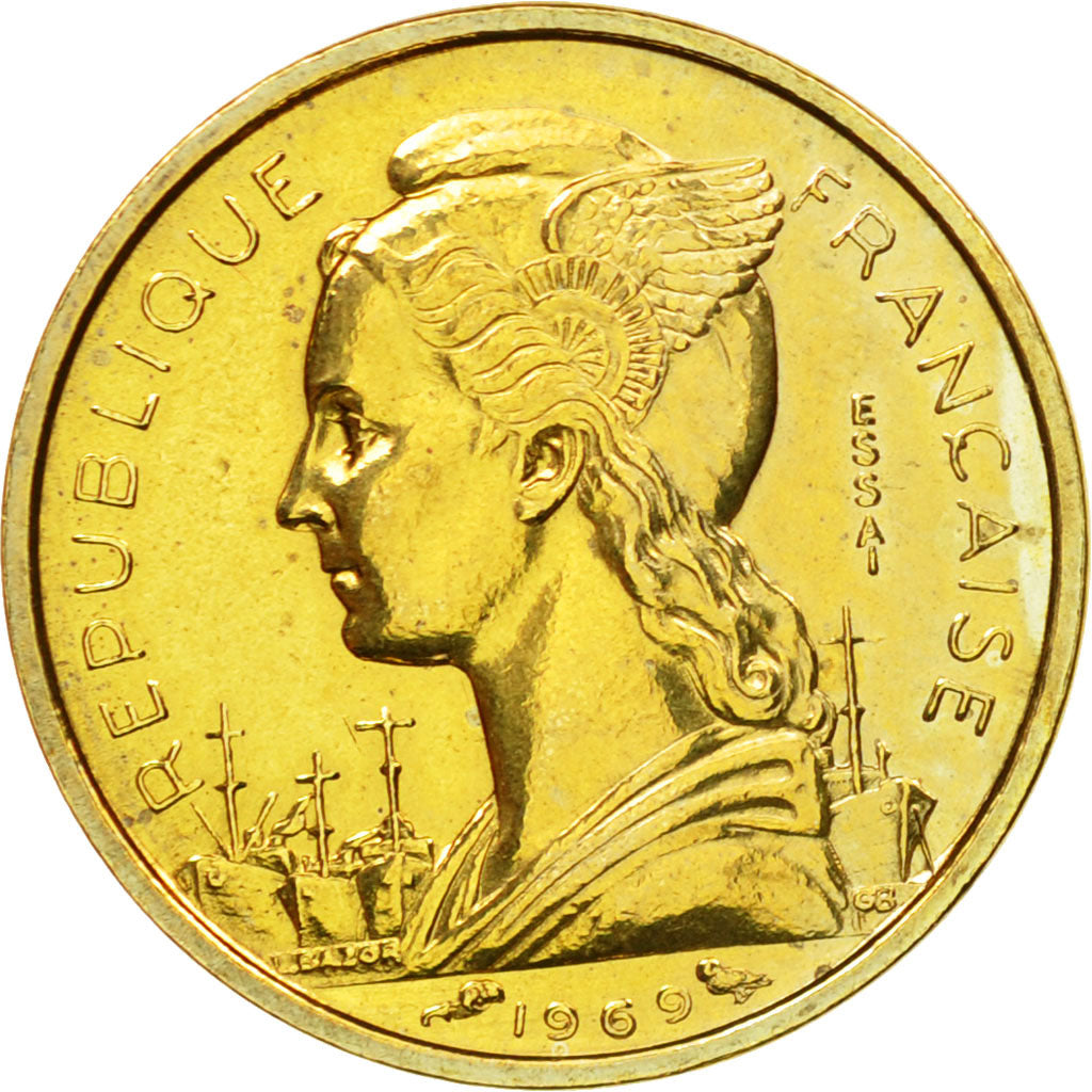 Monnaie, FRENCH AFARS & ISSAS, 10 Francs, 1969, Paris, ESSAI, SPL, Cupro-nickel