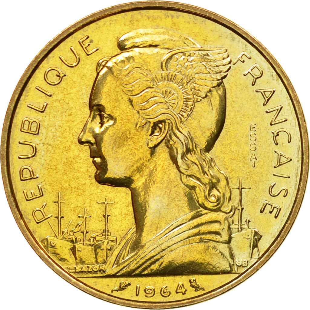 Coin, Comoros, 20 Francs, 1964, Paris, ESSAI, MS(63), Bronze-Aluminium-Nickel