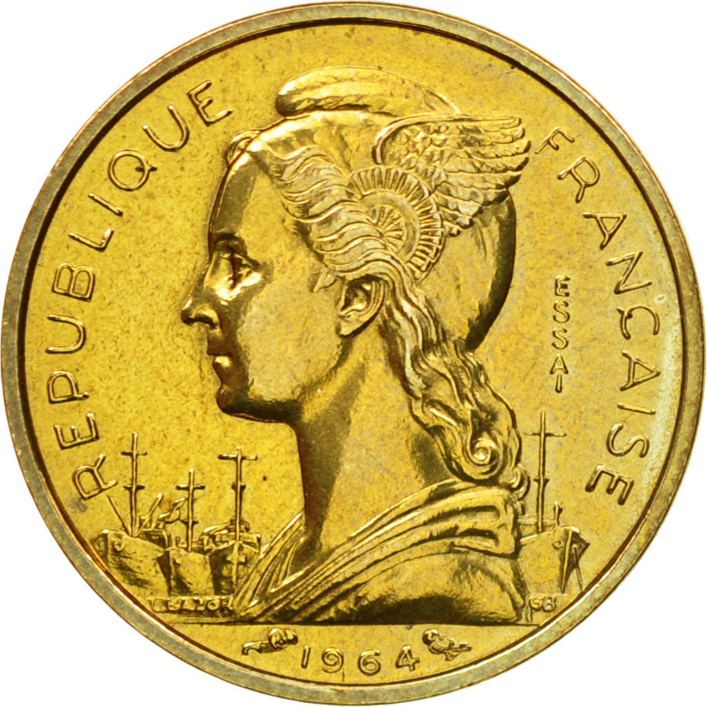 Moneta, Comore, 10 Francs, 1964, Paris, ESSAI, SPL, Bronzo-alluminio-nichel