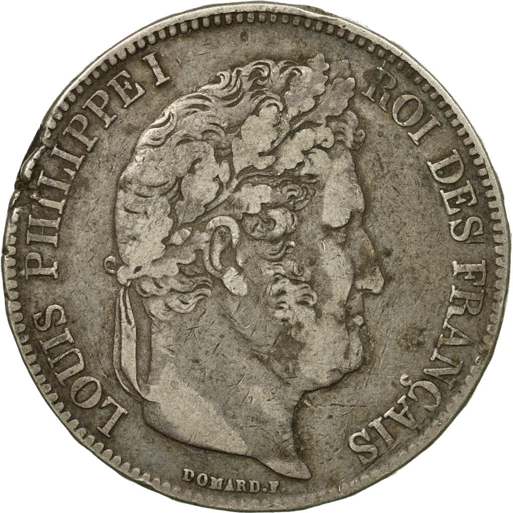 Moneta, Francja, Louis-Philippe, 5 Francs, 1832, Perpignan, VF(30-35), Srebro