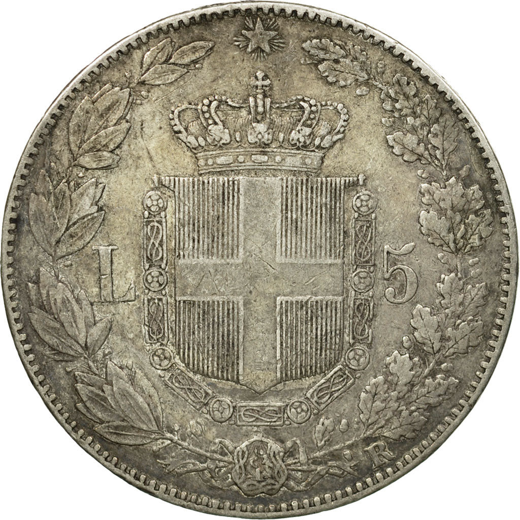 Coin, Italy, Umberto I, 5 Lire, 1879, Rome, VF(30-35), Silver, KM:20