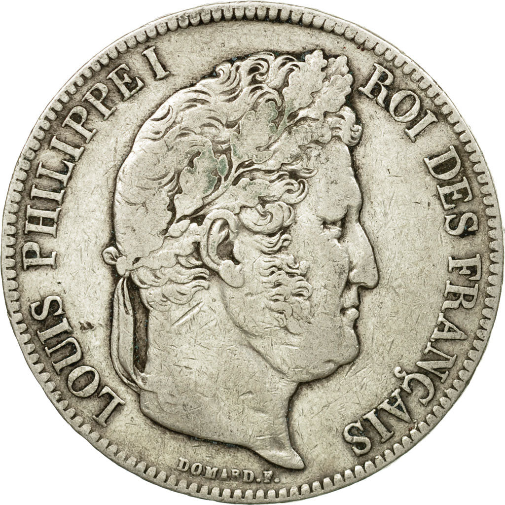Moneta, Francia, Louis-Philippe, 5 Francs, 1837, Rouen, BB, Argento, KM:749.2