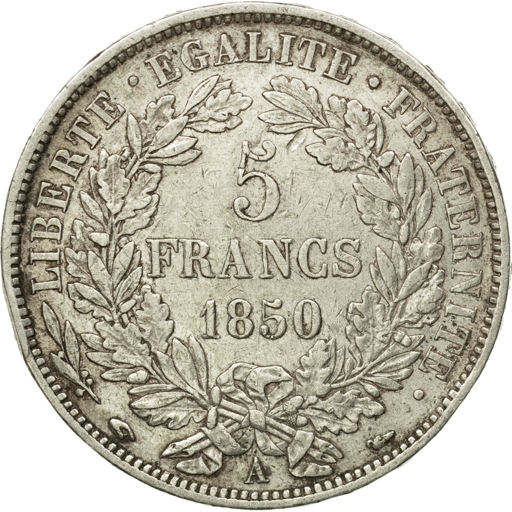 Coin, France, Cérès, 5 Francs, 1850, Paris, EF(40-45), Silver, KM:761.1
