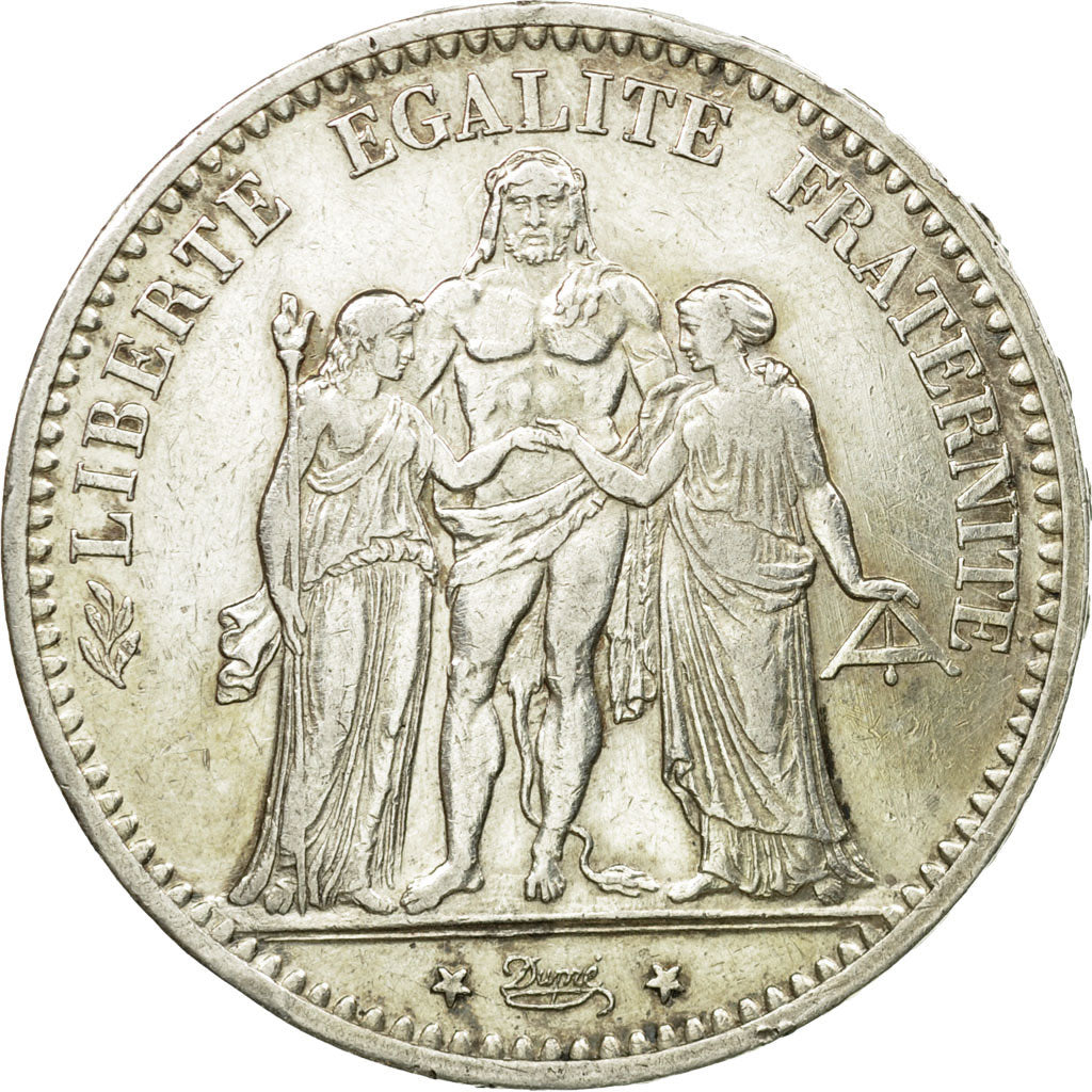 Munten, Frankrijk, Hercule, 5 Francs, 1873, Paris, ZF+, Zilver, KM:820.1