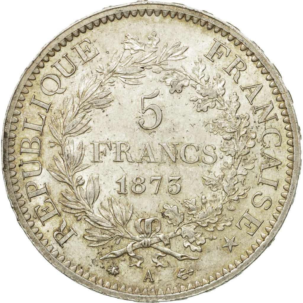 Münze, Frankreich, Hercule, 5 Francs, 1873, Paris, VZ+, Silber, KM:820.1
