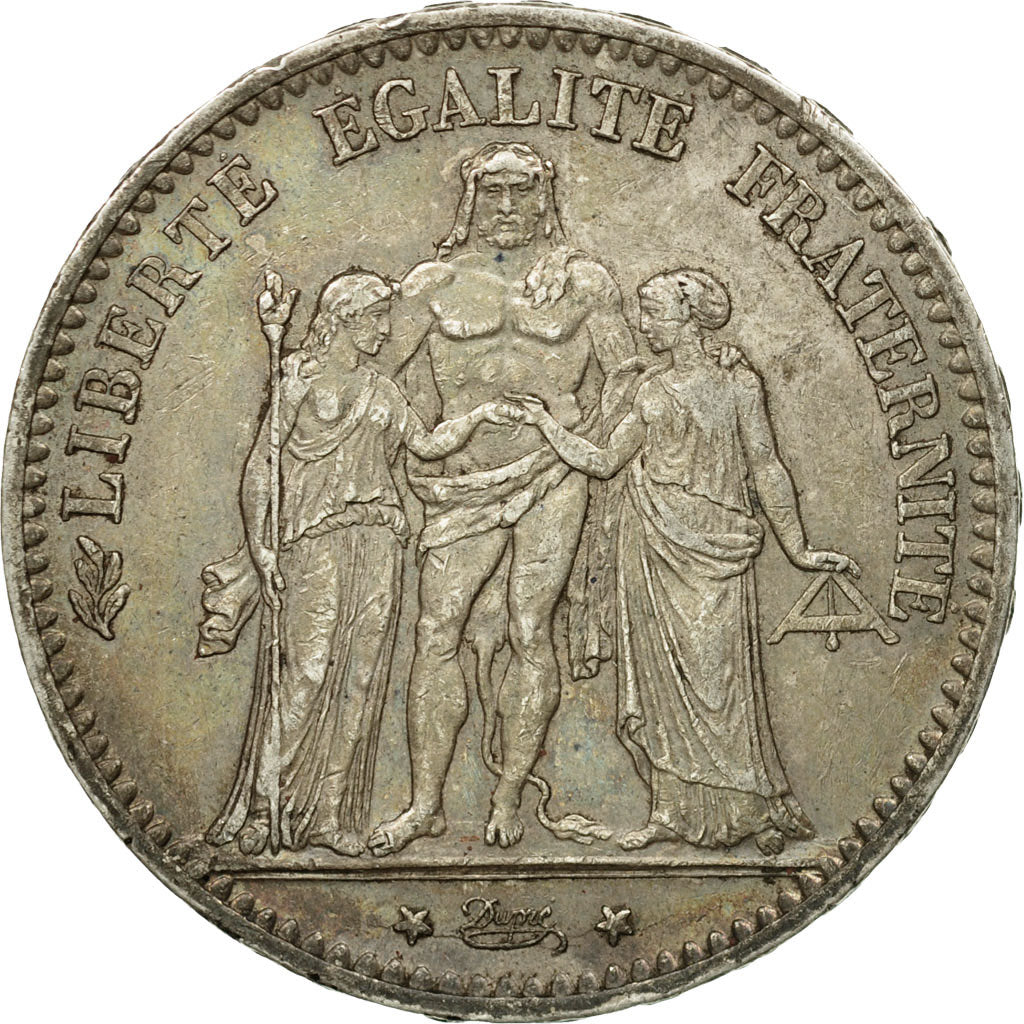 Coin, France, Hercule, 5 Francs, 1874, Paris, AU(50-53), Silver, KM:820.1