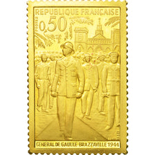 France, Médaille, Hommage au Général de Gaulle, Brazzaville 1944, SPL+, Or