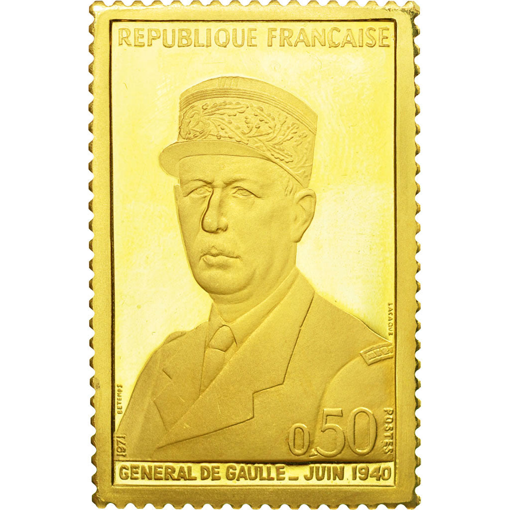 Frankrijk, Medaille, Hommage au Général de Gaulle, Juin 1940, UNC, Goud