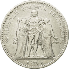 Moneta, Francia, Hercule, 5 Francs, 1878, Bordeaux, MB+, Argento, KM:820.2