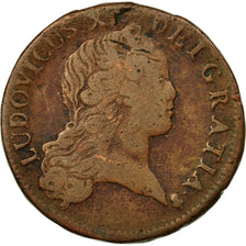 Coin, France, Louis XV, Sol au buste enfantin, 1719, Reims, VF(30-35)