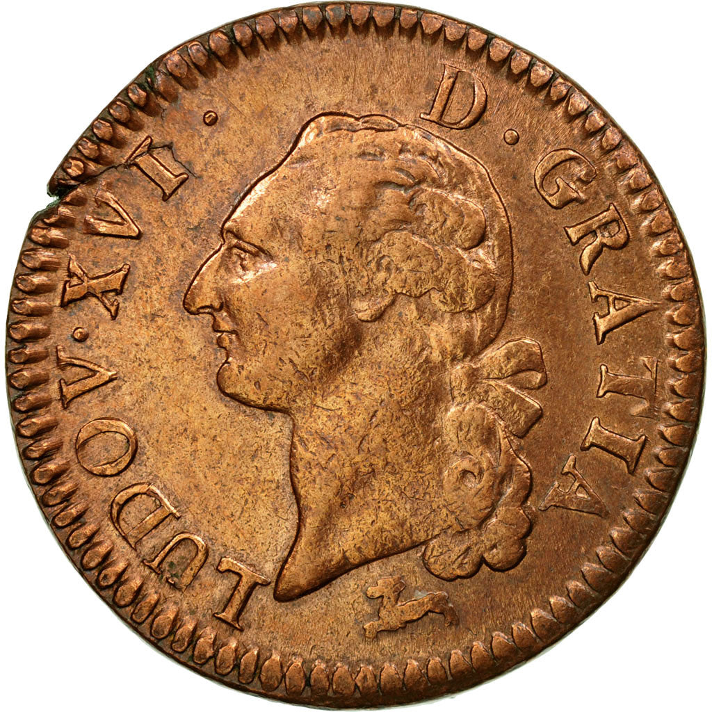 Moneta, Francia, Louis XVI, Sol ou sou, Sol, 1784, Orléans, MB+, Rame
