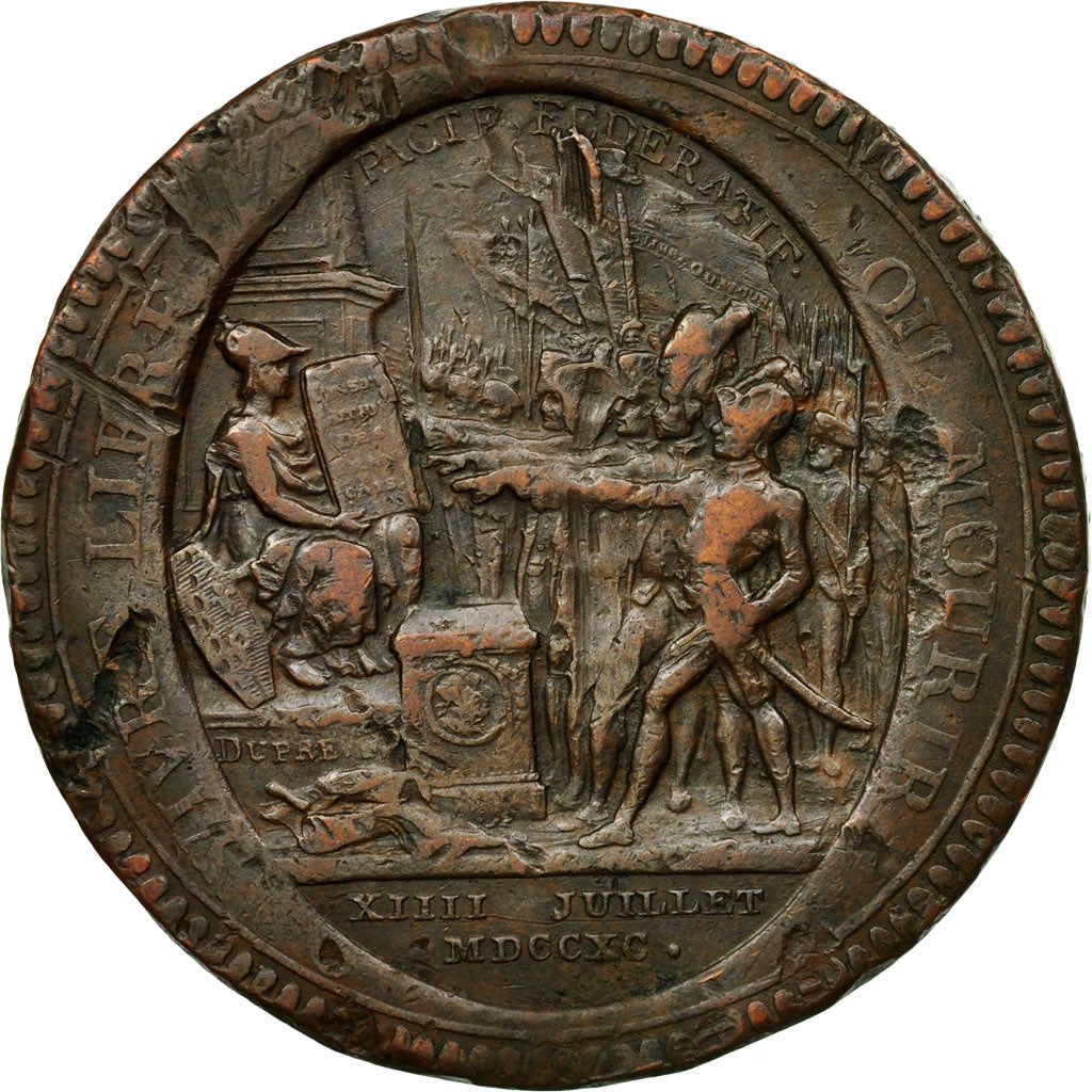 Münze, Frankreich, Monneron au Serment, 5 Sols, 1791, S+, Bronze, KM:Tn29