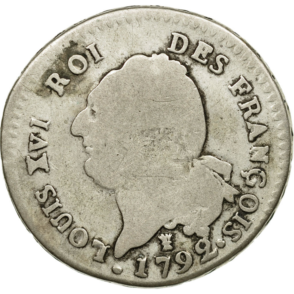 Coin, France, Louis XVI, 30 sols françois, 30 Sols, 1792, Limoges, F(12-15)