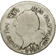 Coin, France, Louis XVI, 30 sols françois, 30 Sols, 1792, Limoges, F(12-15)