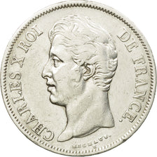 Coin, France, Charles X, 5 Francs, 1828, Bordeaux, EF(40-45), Silver, KM:728.7