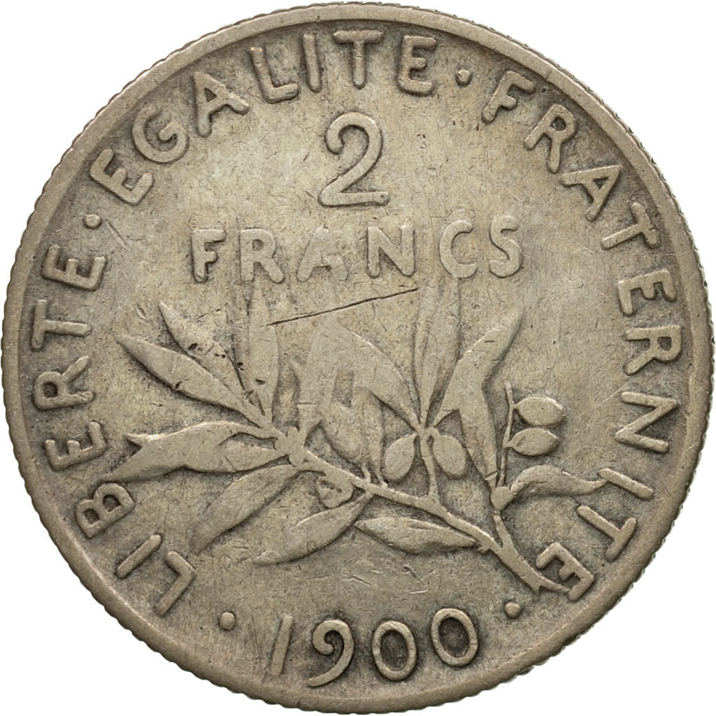Coin, France, Semeuse, 2 Francs, 1900, Paris, VF(20-25), Silver, KM:845.1