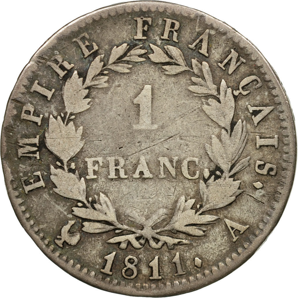 Coin, France, Napoléon I, Franc, 1811, Paris, VF(30-35), Silver, KM:692.1