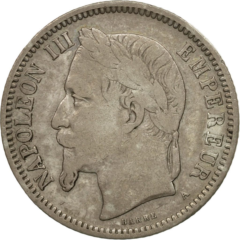 Monnaie, France, Napoléon III, Franc, 1869, Paris, TB+, Argent
