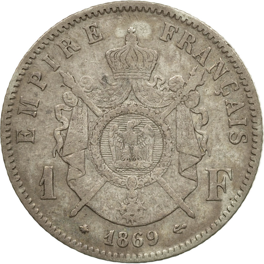 Monnaie, France, Napoléon III, Franc, 1869, Paris, TB+, Argent