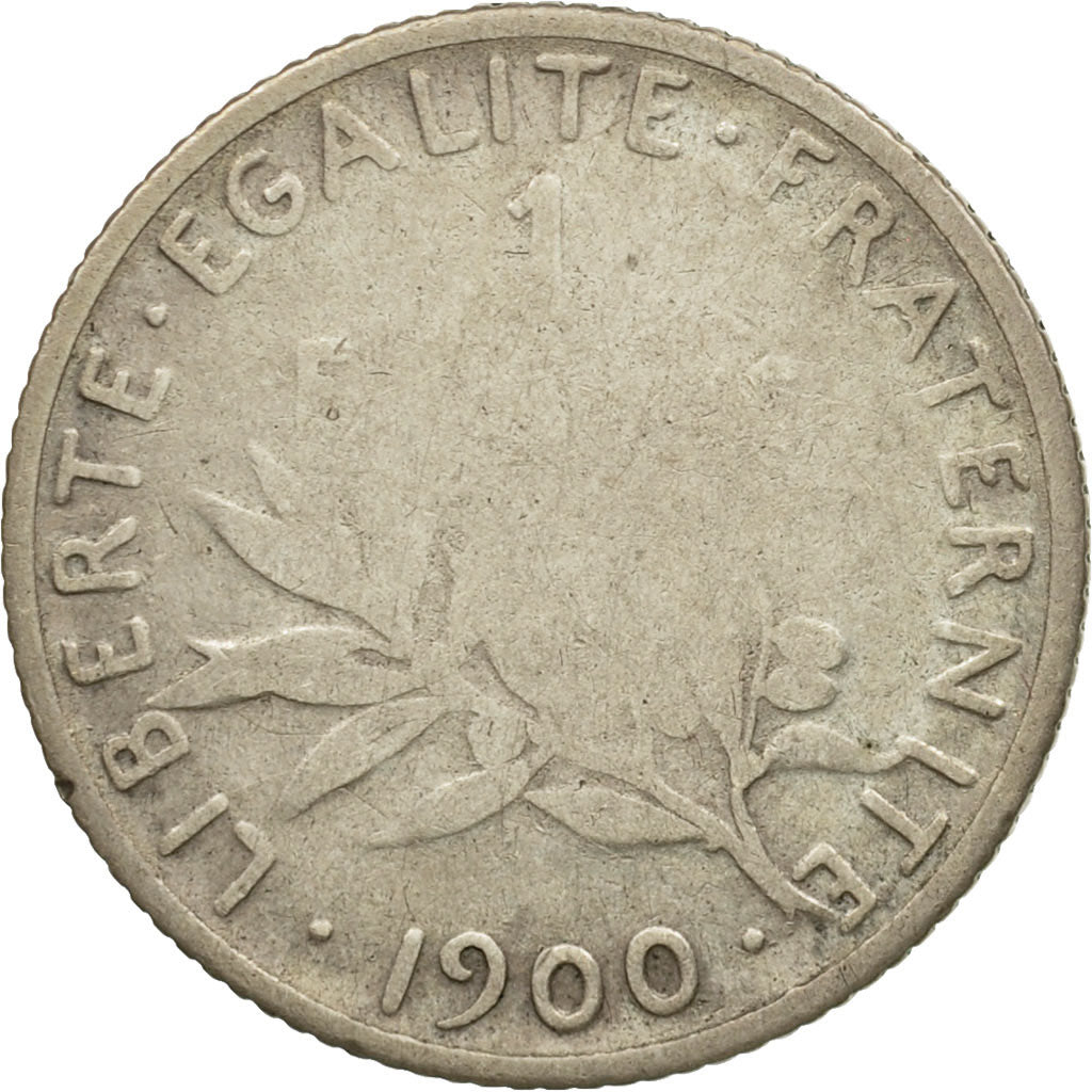 Moneta, Francja, Semeuse, Franc, 1900, Paris, F(12-15), Srebro, KM:844.1