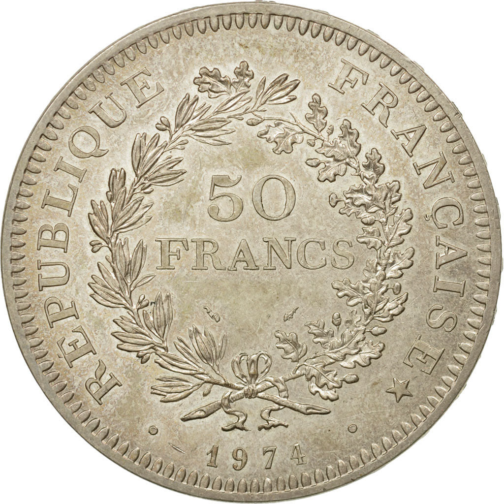 Coin, France, Hercule, 50 Francs, 1974, HYBRIDE, MS(60-62), Silver, KM:941.2