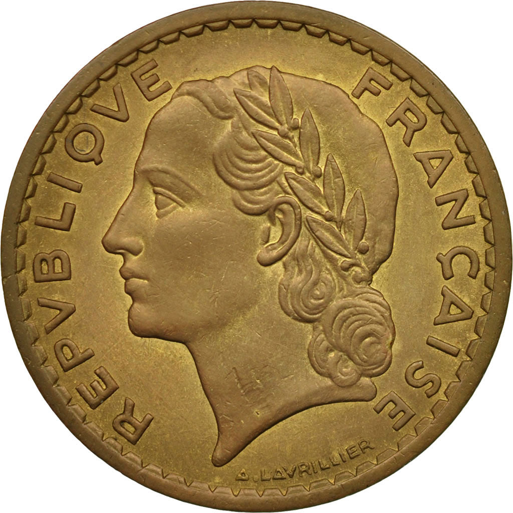 Coin, France, Lavrillier, 5 Francs, 1945, Castelsarrasin, MS(63)