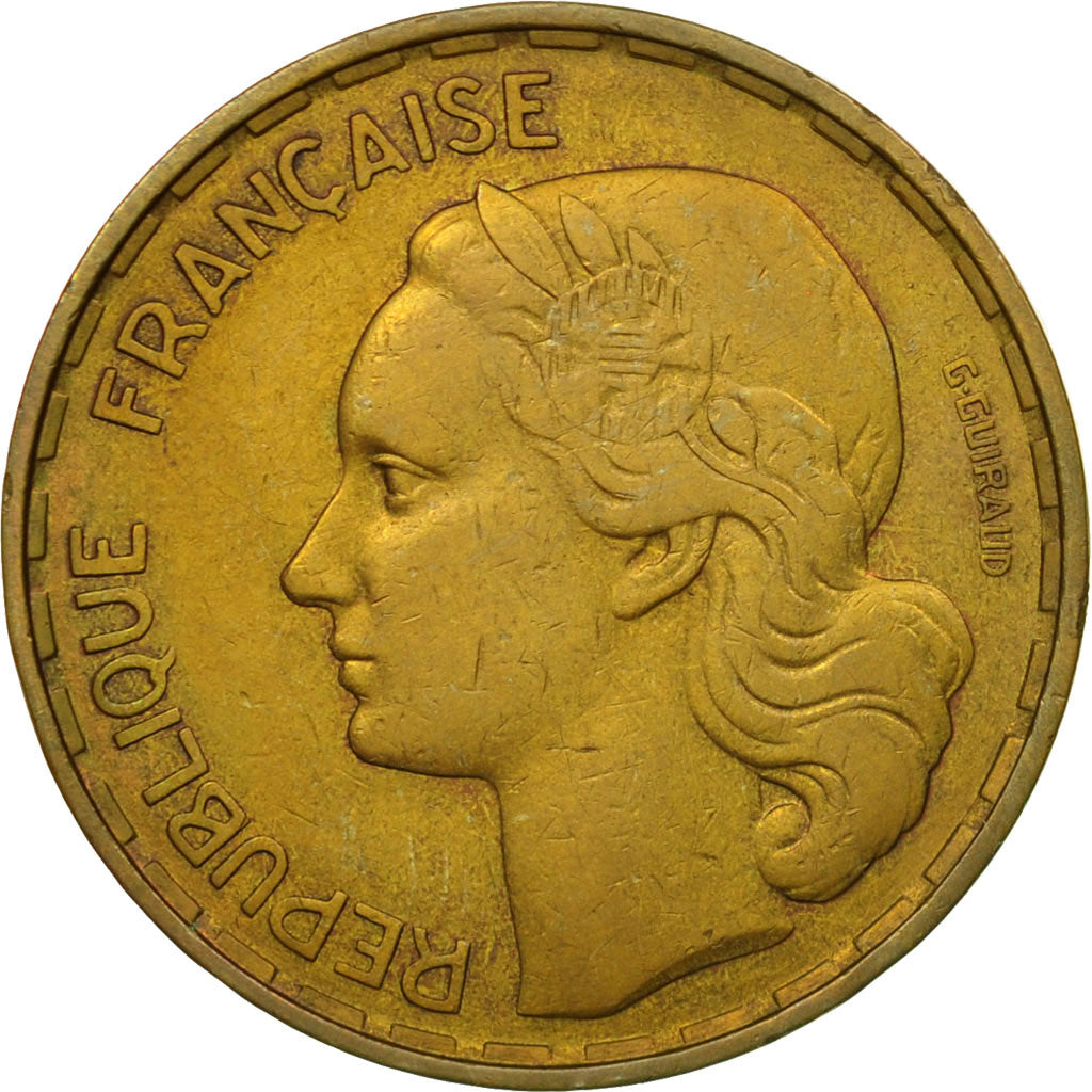 Moneta, Francja, Guiraud, 50 Francs, 1954, Paris, EF(40-45), Aluminium-Brąz