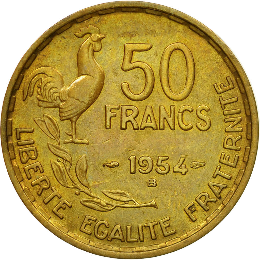 Munten, Frankrijk, Guiraud, 50 Francs, 1954, Beaumont - Le Roger, ZF