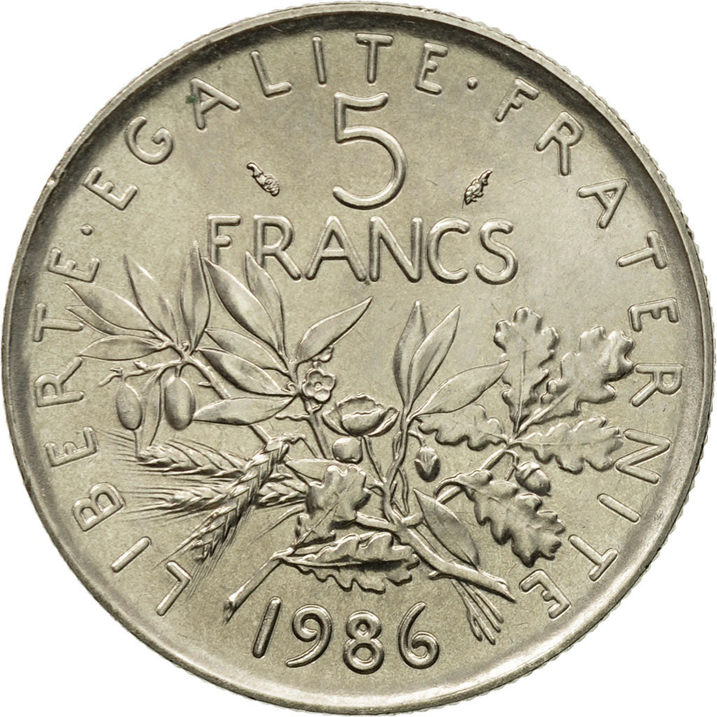 Coin, France, Semeuse, 5 Francs, 1986, Paris, MS(65-70), Nickel Clad