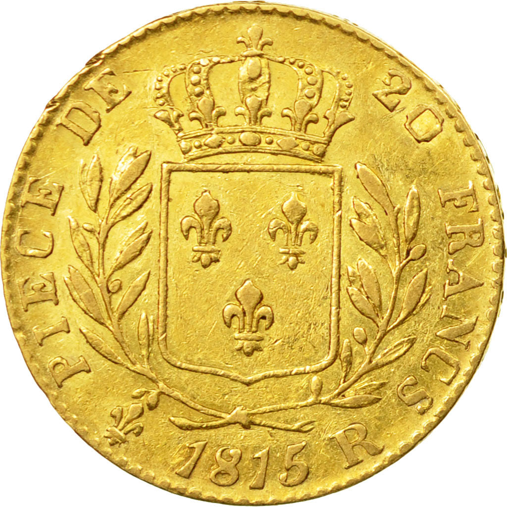 Coin, France, Louis XVIII, 20 Francs, 1815, London, AU(55-58), Gold, KM:1