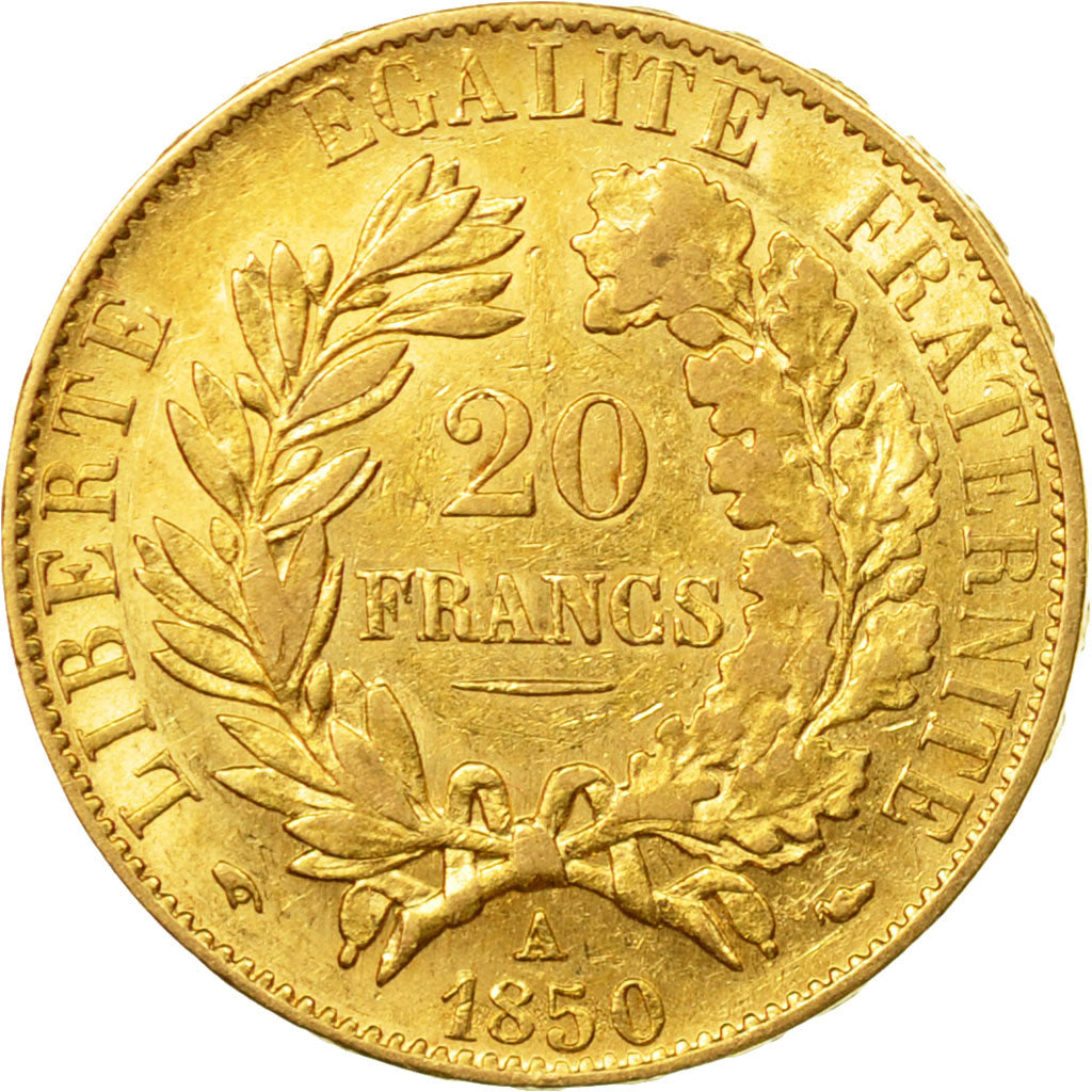 Moneta, Francia, Cérès, 20 Francs, 1850, Paris, BB, Oro, KM:762, Gadoury:1059