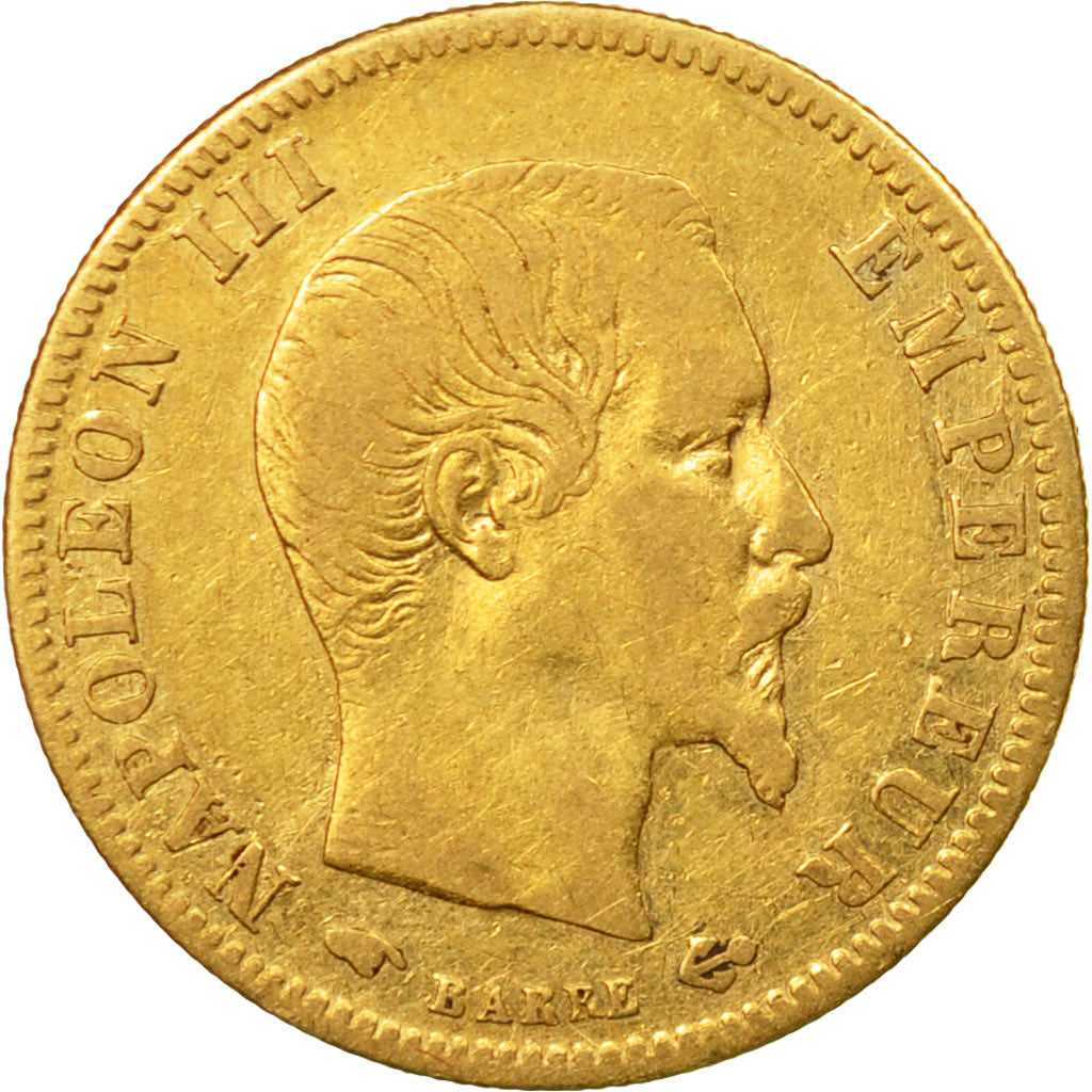 Coin, France, Napoleon III, 5 Francs, 1857, Paris, VF(30-35), Gold