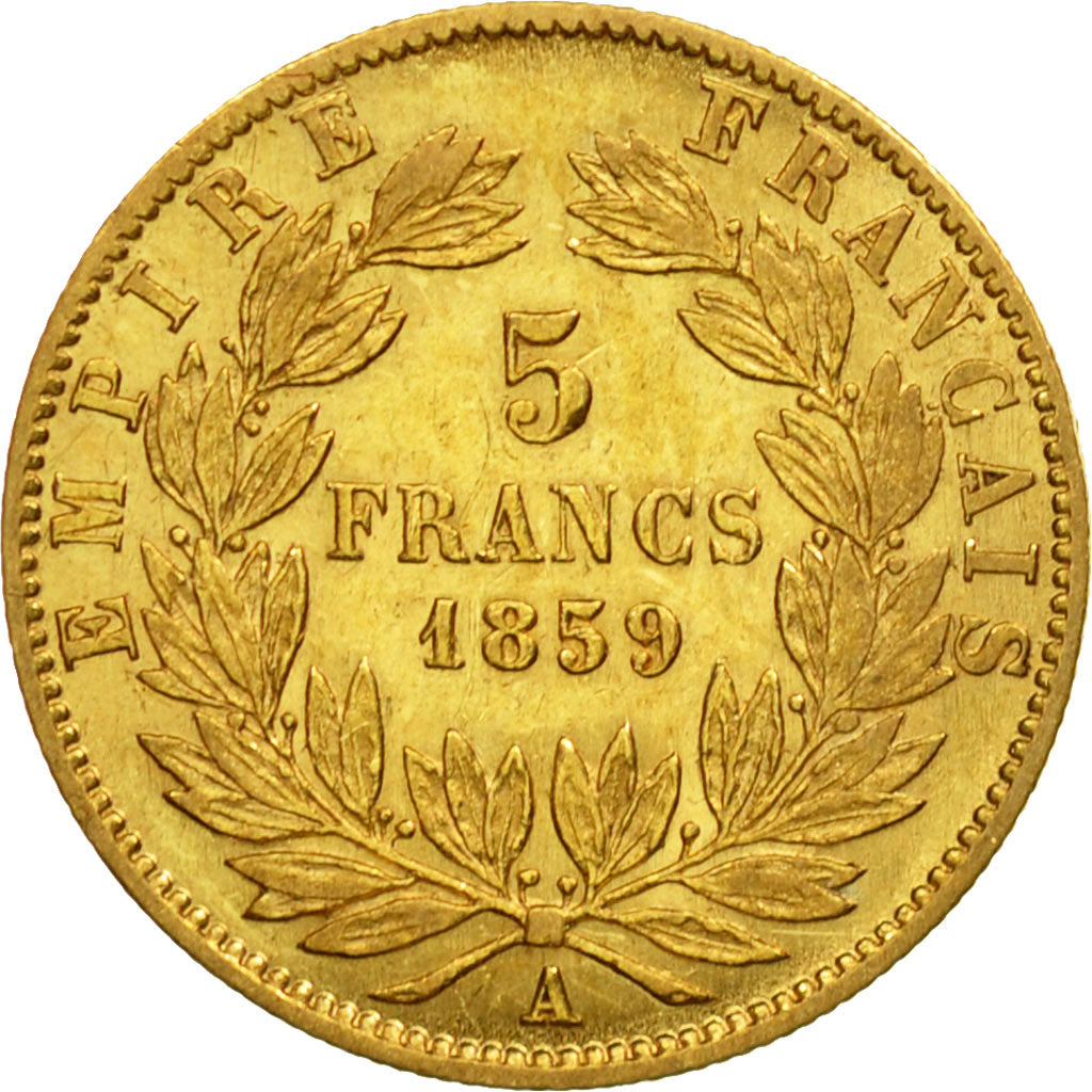 Monnaie, France, Napoléon III, 5 Francs, 1859, Paris, TTB, Or