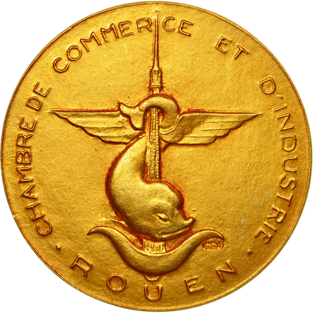 France, Token, Chambre de Commerce de Rouen, Coeffin, MS(65-70), Gold