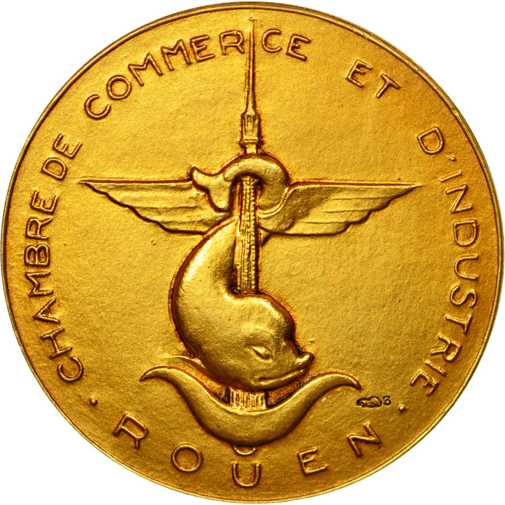 France, Token, Chambre de Commerce de Rouen, Coeffin, MS(65-70), Gold