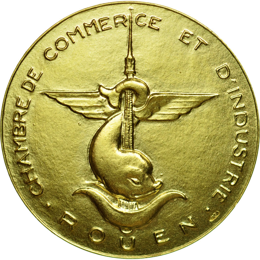 France, Token, Chambre de Commerce de Rouen, Coeffin, MS(65-70), Gold