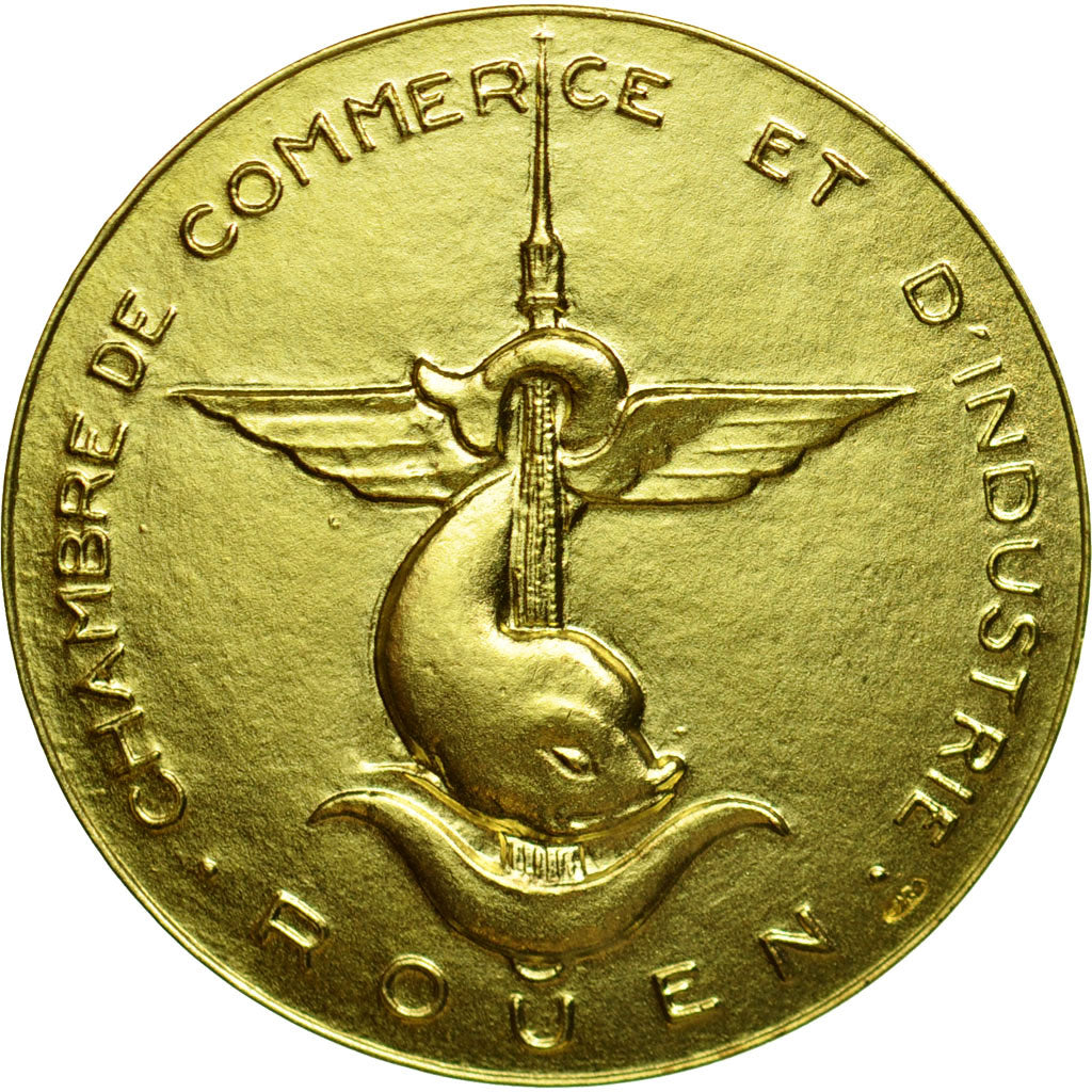 France, Token, Chambre de Commerce de Rouen, Coeffin, MS(65-70), Gold
