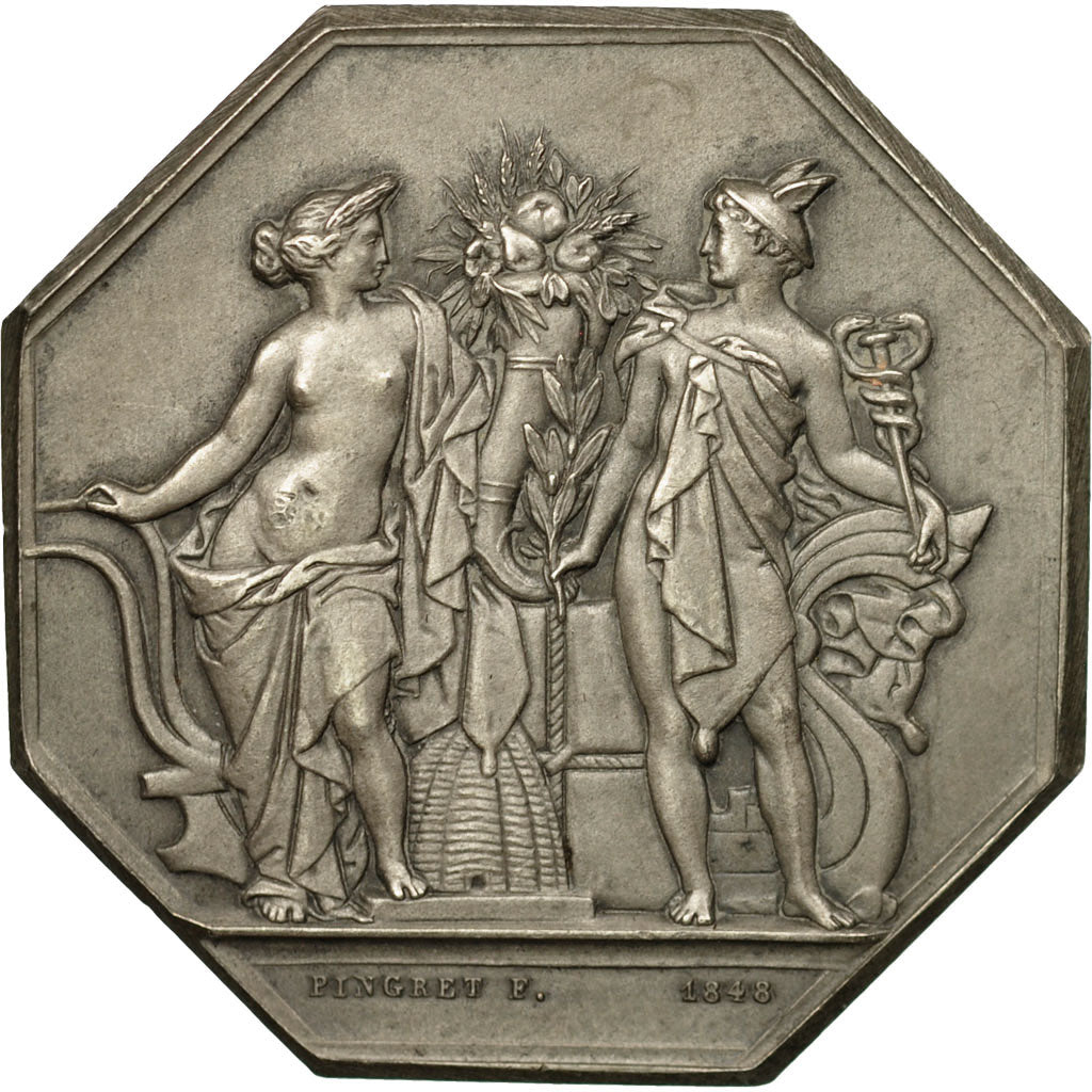 France, Token, Chamber of Commerce, Chambre de Commerce de Caen, 1848, Pingret