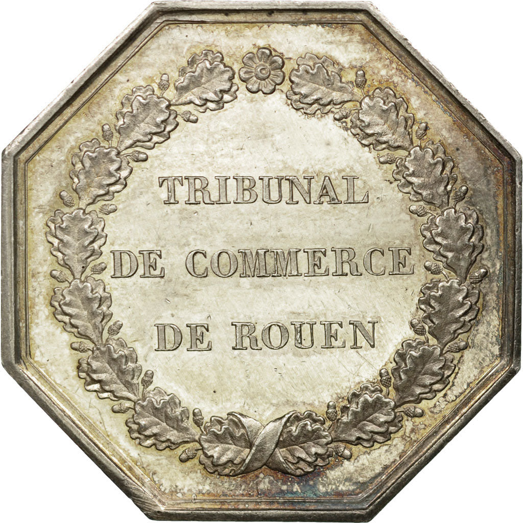 France, Jeton, Justice, Tribunal de Commerce de Rouen, 1832, Barre, SUP, Argent