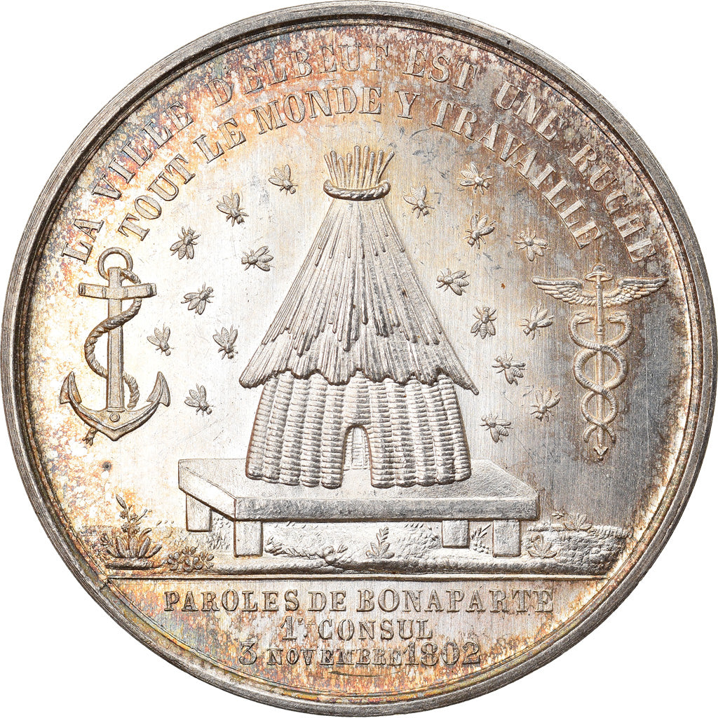 France, Token, Chambre de Commerce d'Elbeuf, 1861, Lecomte, MS(60-62), Silver