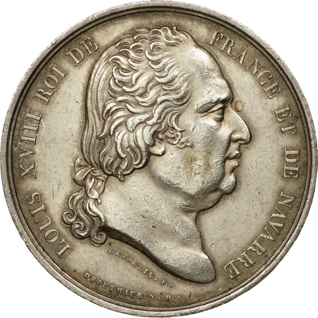 Francia, Token, Louis XVIII, Chambre de Commerce de Rouen, Depaulis, SPL-