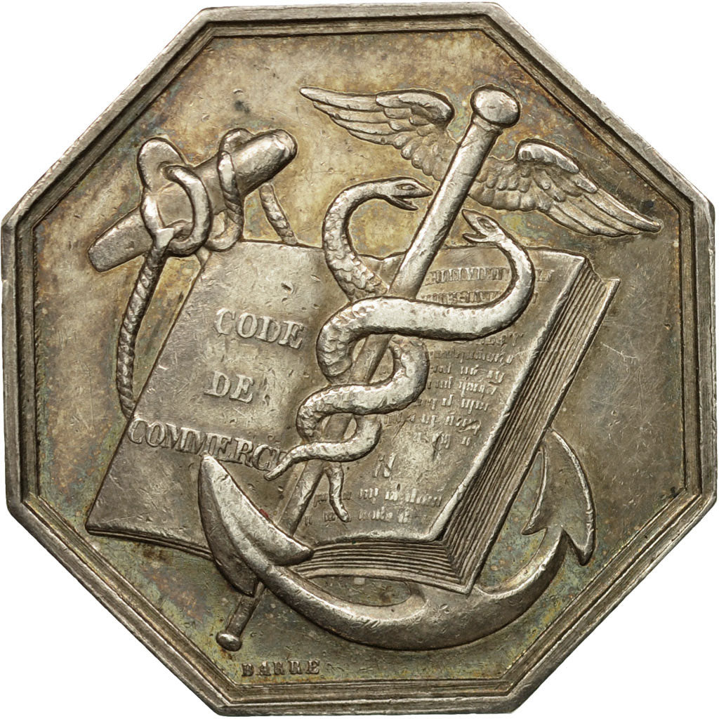 France, Token, Justice, Tribunal de Commerce de Rouen, 1835, Barre, AU(55-58)