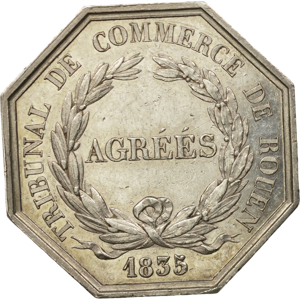 France, Token, Justice, Tribunal de Commerce de Rouen, 1835, Barre, AU(55-58)