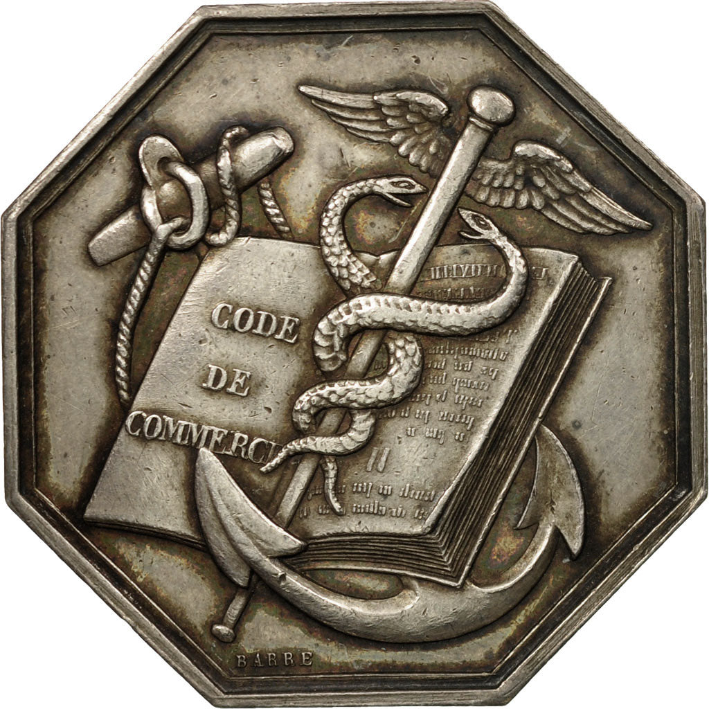 France, Token, Justice, Tribunal de Commerce de Rouen, 1835, Barre, AU(55-58)