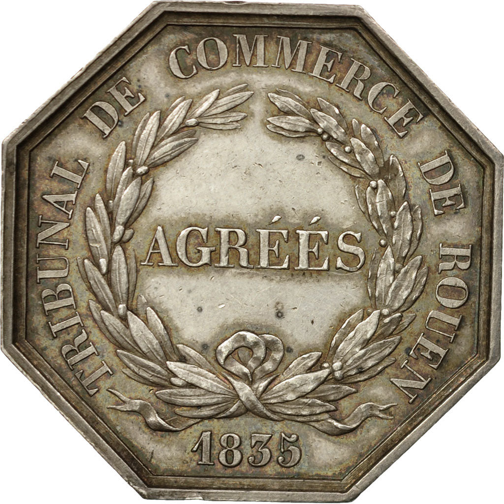 France, Token, Justice, Tribunal de Commerce de Rouen, 1835, Barre, AU(55-58)