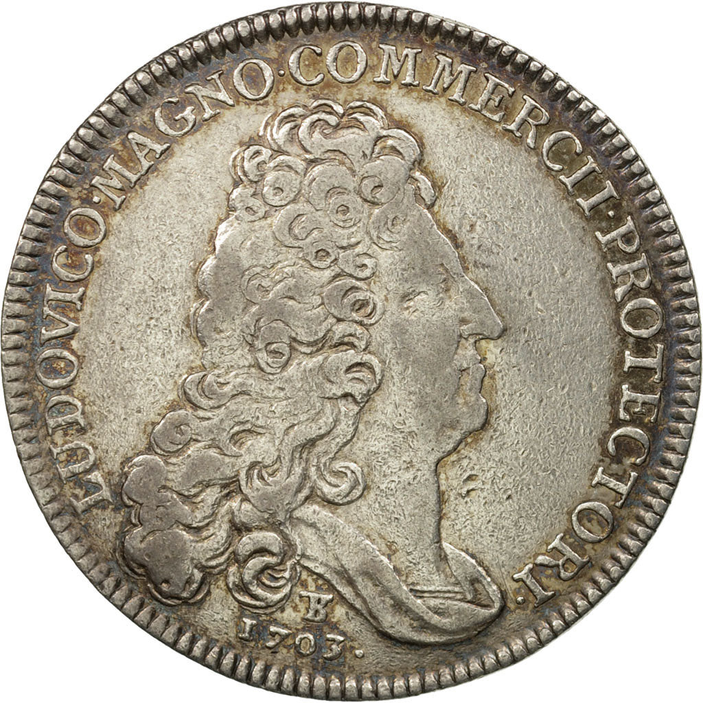 France, Token, Louis XIV, Chambre de Commerce de Rouen, 1703, EF(40-45), Silver