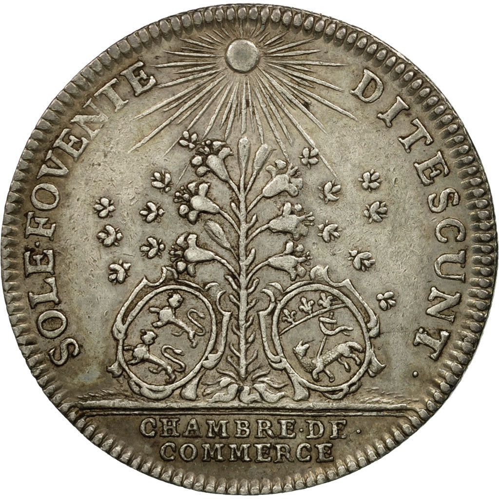 France, Token, Louis XIV, Chambre de Commerce de Rouen, 1703, AU(50-53), Silver