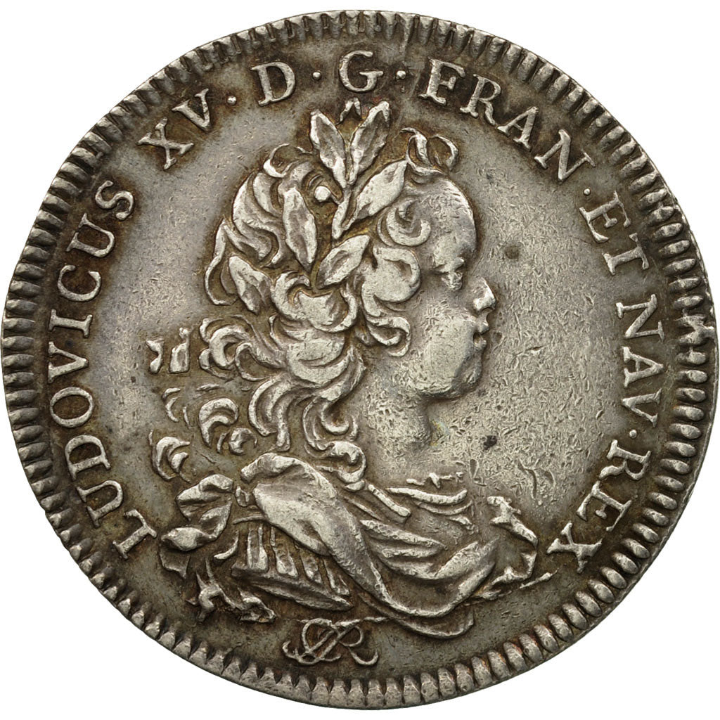 France, Token, Louis XV, Chambre de Commerce de Rouen, 1719, AU(50-53), Silver