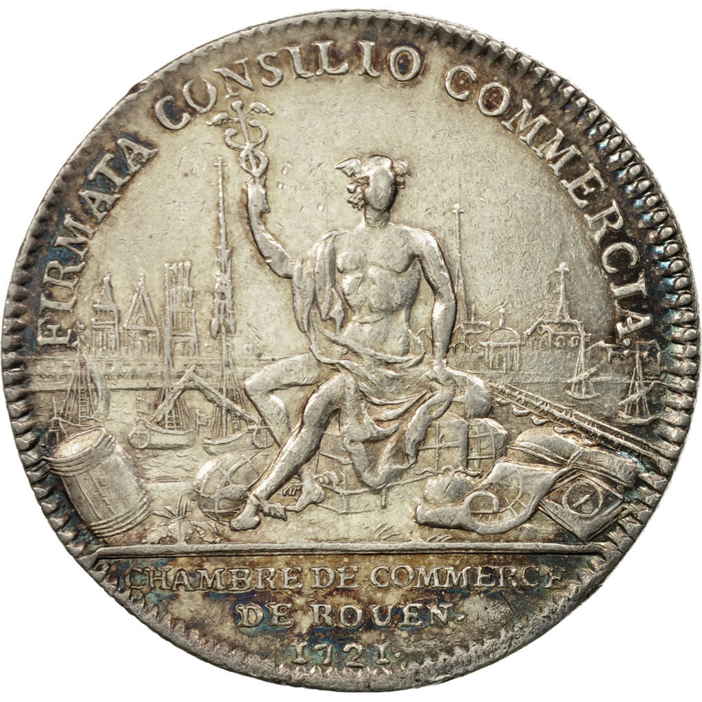 Frankreich, Token, Louis XV, Chambre de Commerce de Rouen, 1721, VZ, Silber