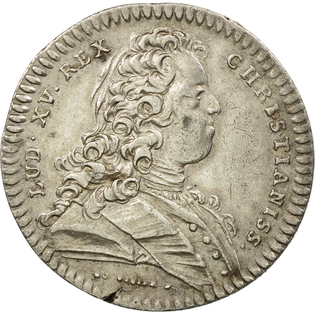France, Token, Louis XV, Chambre de Commerce de Rouen, 1721, AU(50-53), Silver